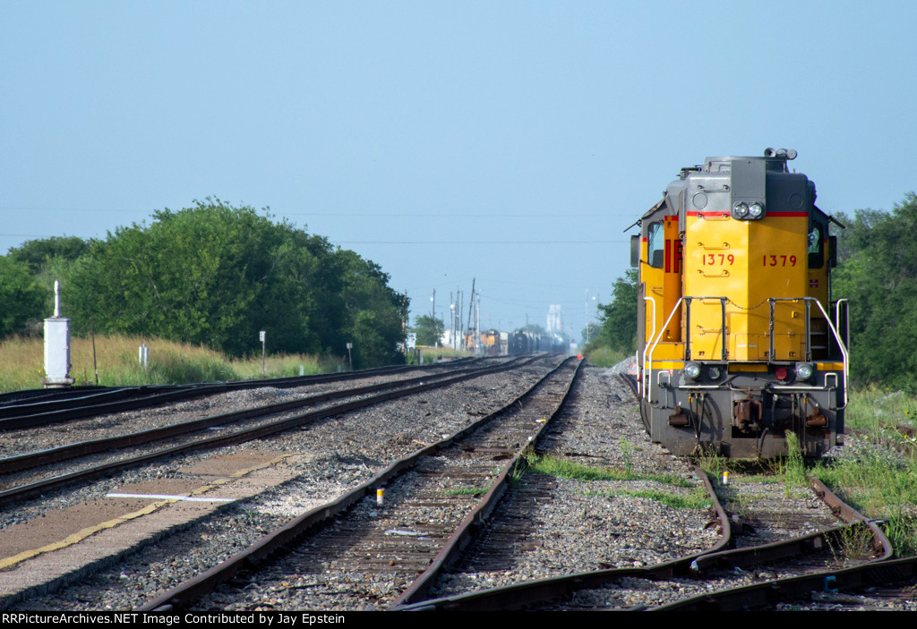 UP 1379 stands next to the Bloomington Yard